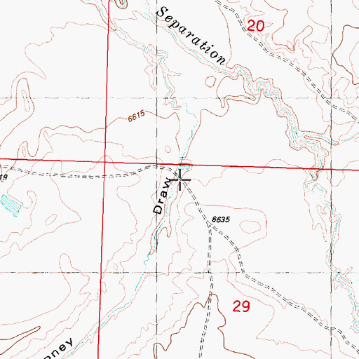 Topographic Map of Mahoney Draw, WY