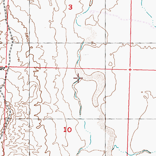 Topographic Map of Mahoney Draw, WY