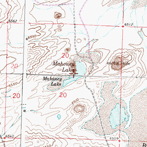 Topographic Map of Mahoney Lake, WY