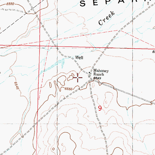 Topographic Map of Mahoney Ranch Headquarters, WY