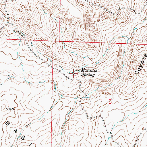 Topographic Map of Malcolm Spring, WY