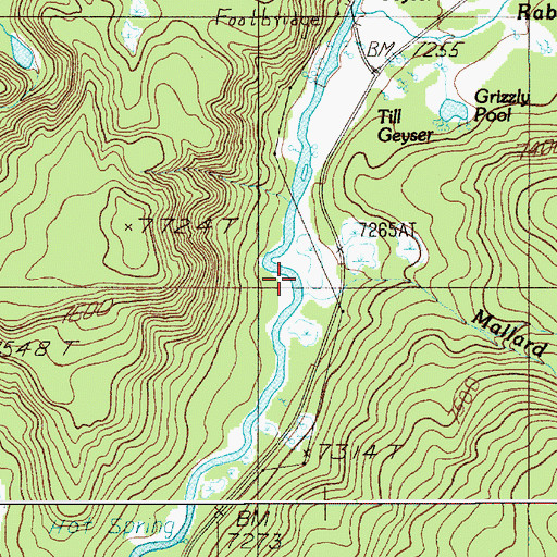Topographic Map of Mallard Creek, WY