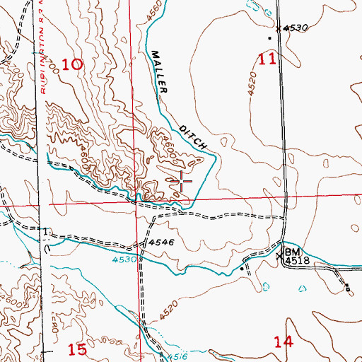 Topographic Map of Maller Ditch, WY