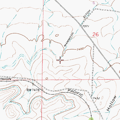 Topographic Map of Mammoth Ditch, WY