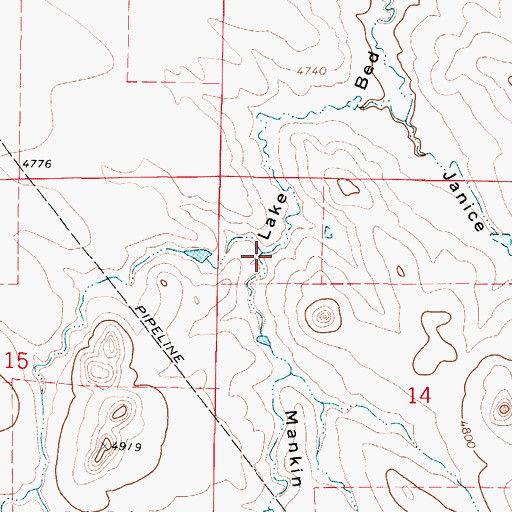 Topographic Map of Mankin Draw, WY