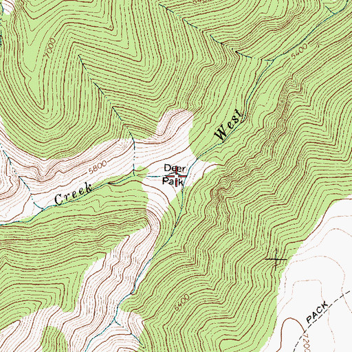 Topographic Map of Mann Creek, WY