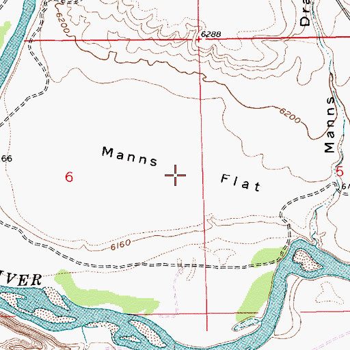 Topographic Map of Manns Flat, WY