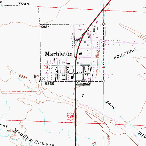 Topographic Map of Marbleton, WY