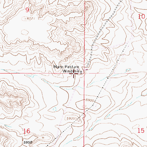 Topographic Map of Mare Pasture Windmill, WY