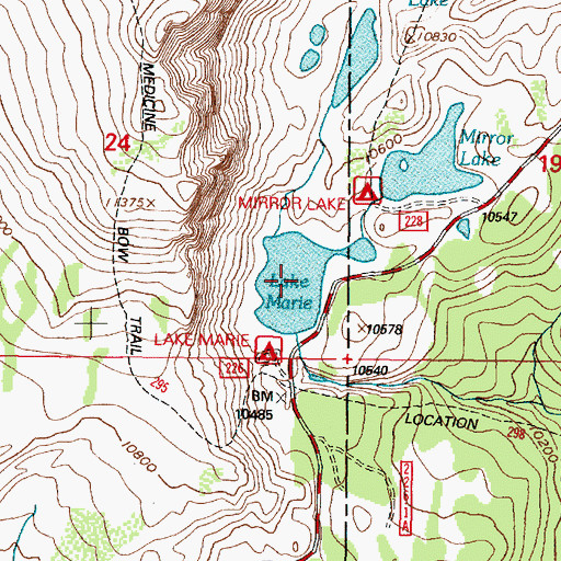 Topographic Map of Lake Marie, WY