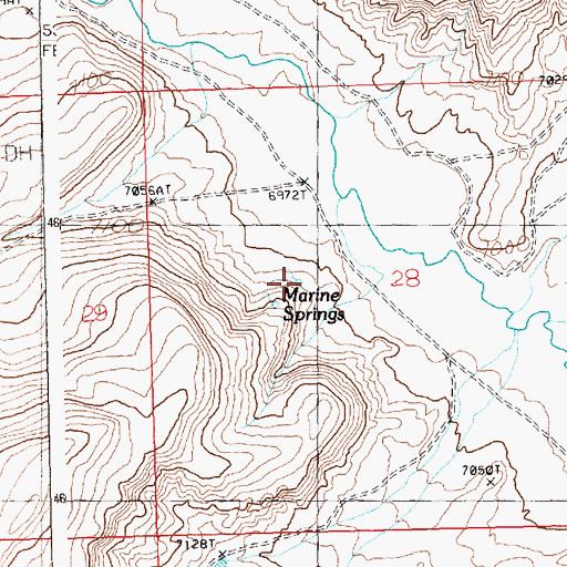 Topographic Map of Marine Spring, WY
