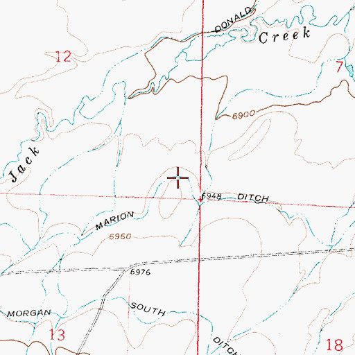 Topographic Map of Marion Ditch, WY