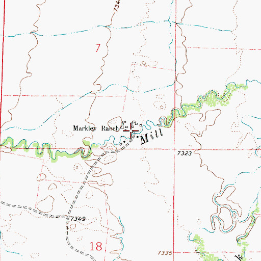 Topographic Map of Markley Ranch, WY
