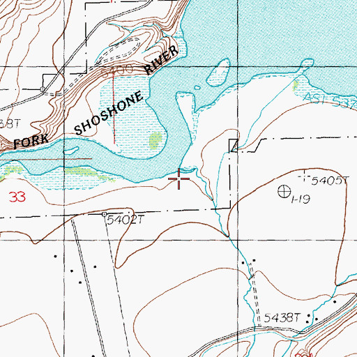 Topographic Map of Marquette Creek, WY
