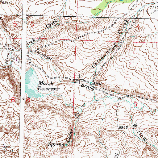 Topographic Map of Marsh Ditch, WY