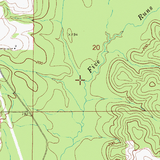Topographic Map of Bay Branch, AL
