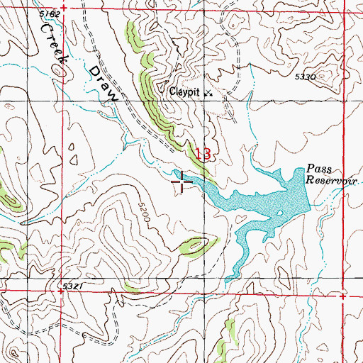 Topographic Map of Martin Draw, WY