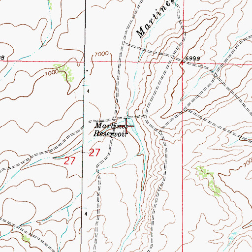 Topographic Map of Martinez Reservoir, WY