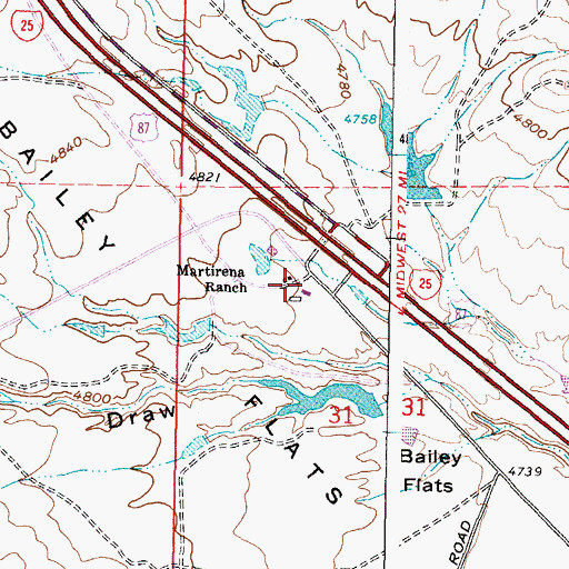 Topographic Map of Martirena Ranch, WY