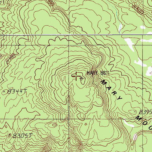 Topographic Map of Mary Mountain, WY