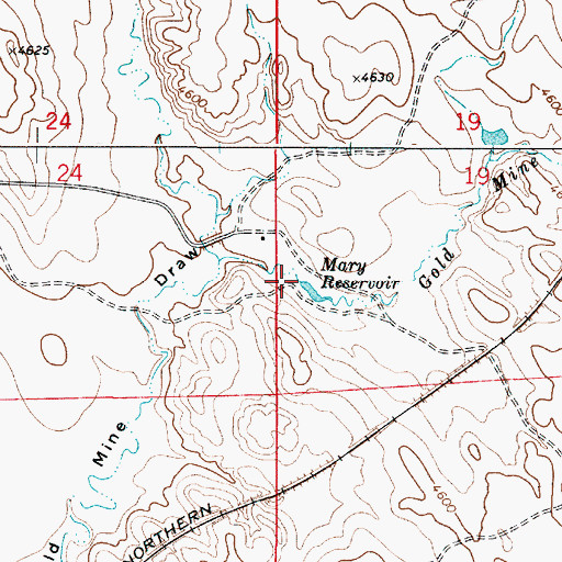 Topographic Map of Mary Reservoir, WY