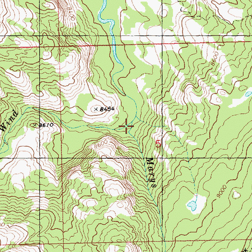 Topographic Map of Marys Creek, WY