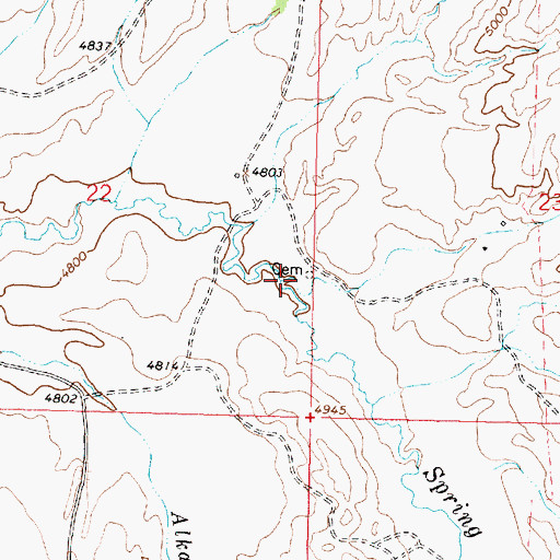 Topographic Map of Marys Creek, WY