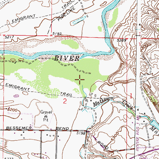 Topographic Map of Matheson Creek, WY