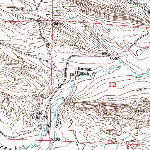 Topographic Map of Matson Ranch, WY