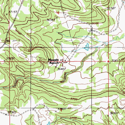 Topographic Map of Maupin Ranch, WY