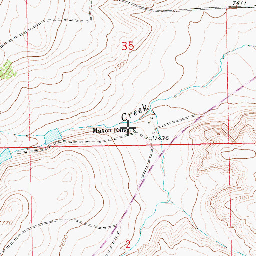 Topographic Map of Maxon Ranch, WY