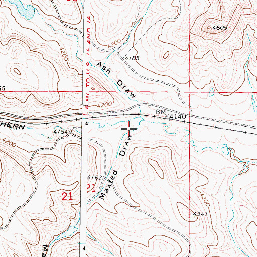 Topographic Map of Maxted Draw, WY