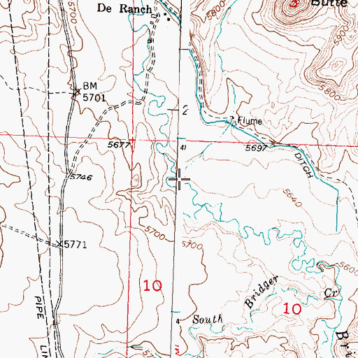 Topographic Map of Maxwell Draw, WY