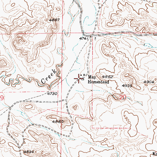 Topographic Map of May Homestead, WY