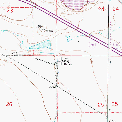 Topographic Map of May Ranch, WY