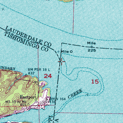 Topographic Map of Bear Creek, AL
