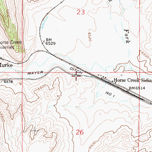 Topographic Map of Mayer Ditch, WY