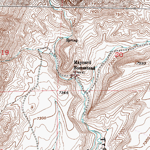 Topographic Map of Maynard Homestead, WY