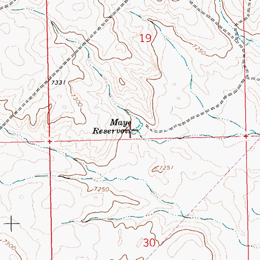 Topographic Map of Mayo Reservoir, WY