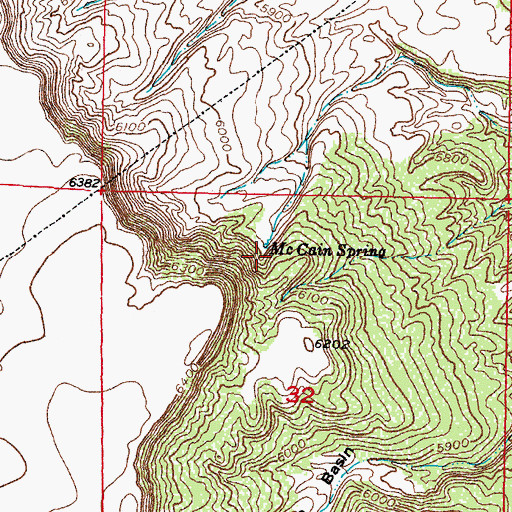 Topographic Map of McCain Spring, WY