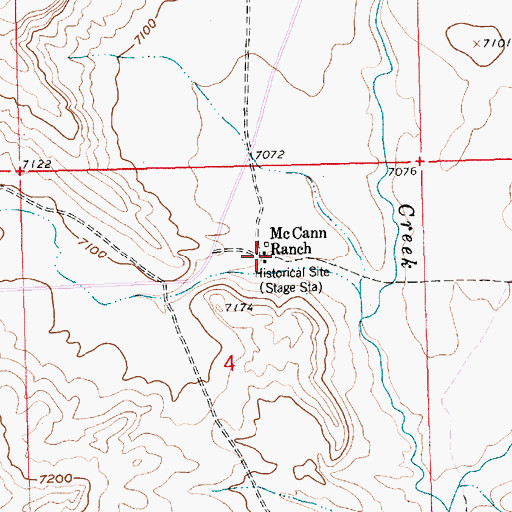 Topographic Map of McCann Ranch, WY