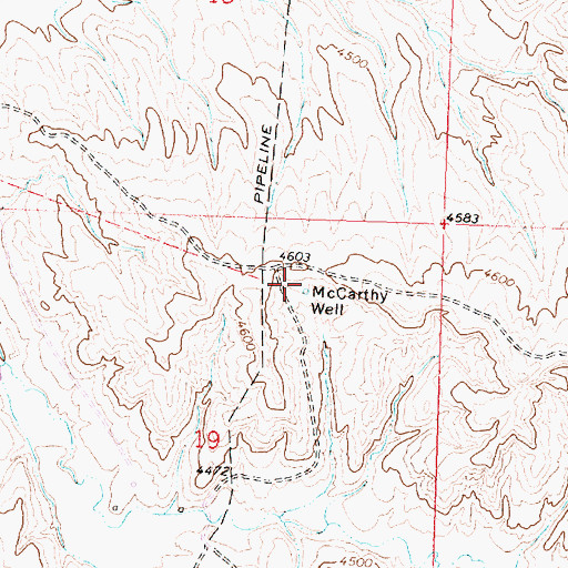 Topographic Map of McCarthy Well, WY