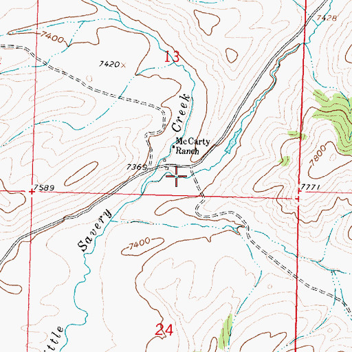 Topographic Map of McCarty Canyon, WY