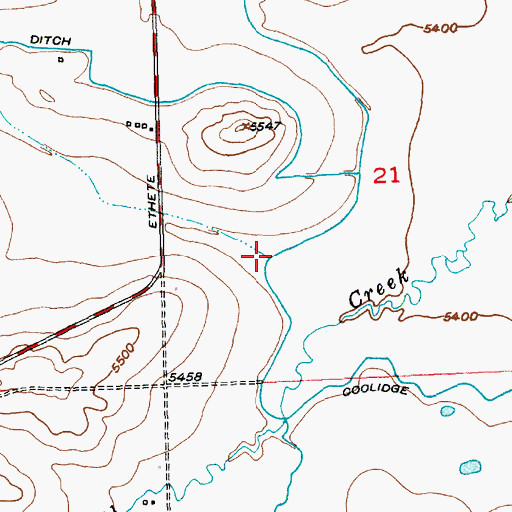 Topographic Map of McCaskey Drain, WY