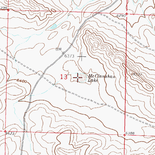 Topographic Map of McClanahan Lake, WY