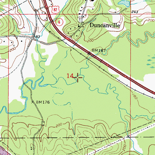 Topographic Map of Bear Creek, AL