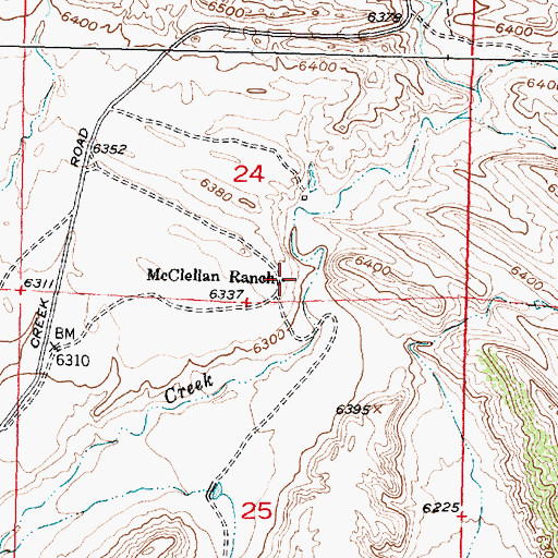 Topographic Map of McClellan Ranch, WY