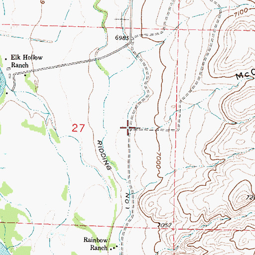 Topographic Map of McCold Draw, WY