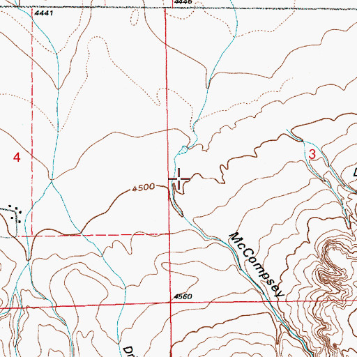 Topographic Map of McCompsey Canyon, WY