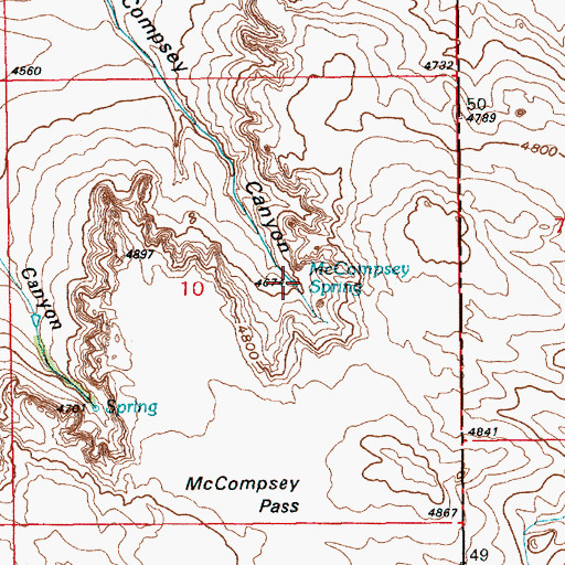 Topographic Map of McCompsey Spring, WY
